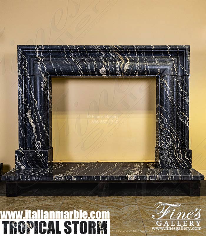 A Deep Relief Bolection Style Mantel in Tropical  Storm Quartz