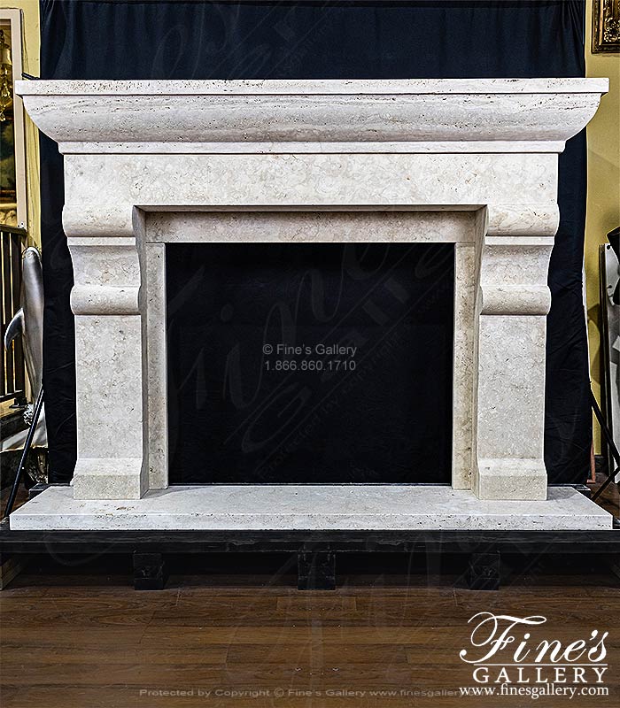 A Classic Contemporary Mantel in Italian Roman Travertine