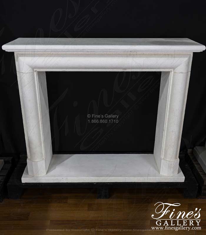 Bolection Style Mantel with Shelf in French Limestone