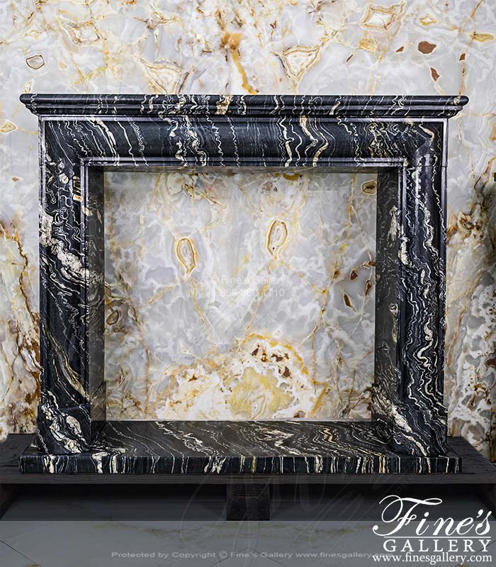 Bolection Style Mantel with Shelf in Tropical Storm Quartz