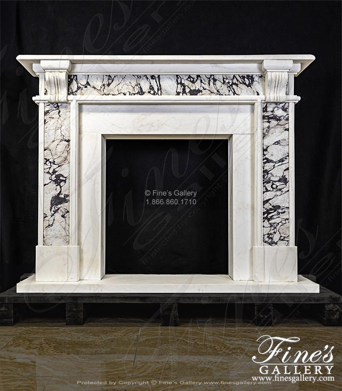 A Georgian Style Mantel in Italian Breccia Viola Marble