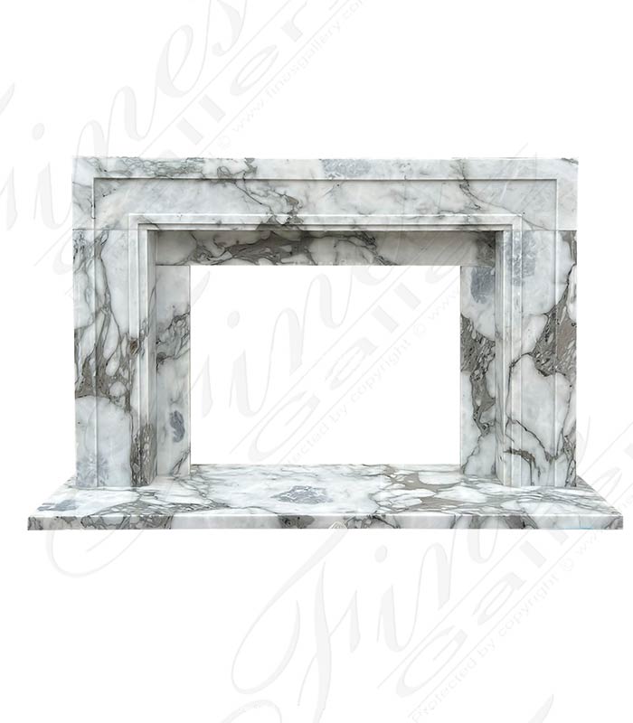 Classic Contemporary Style Mantel in Exotic Arabascato Marble