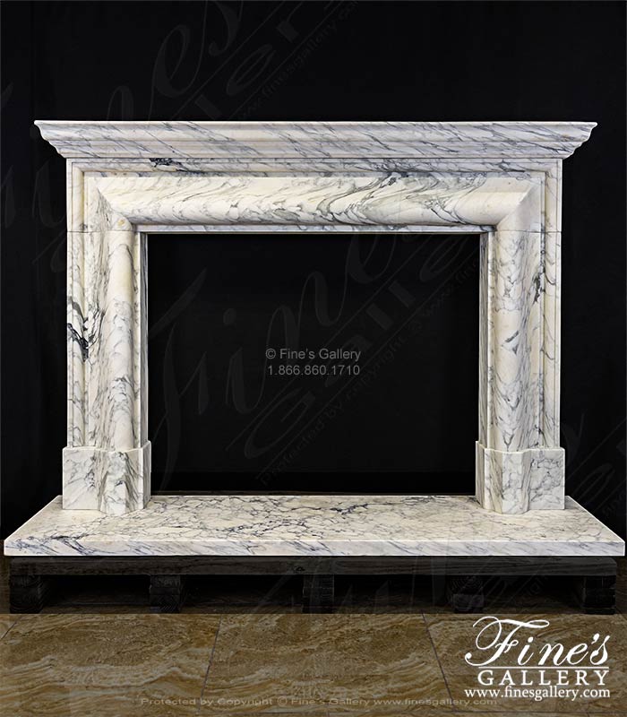 Museum Quality Mantel in Italian Arabascato Corchia Marble