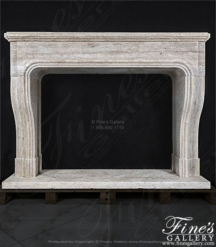 Exquisite Oversized Italian Roman Travertine Mantelpiece