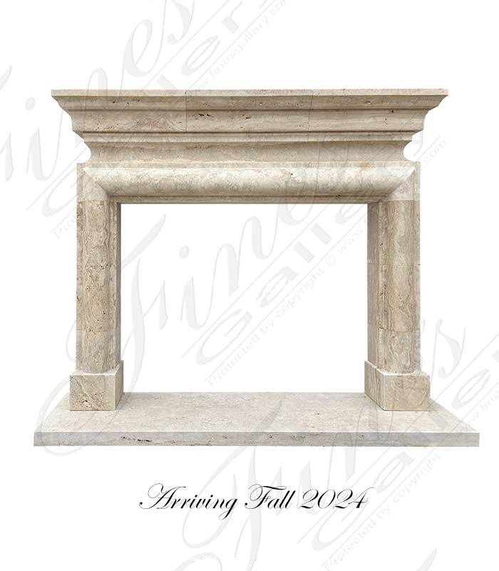 Bolection Style Mantel with Shelf in Italian Roman Travertine
