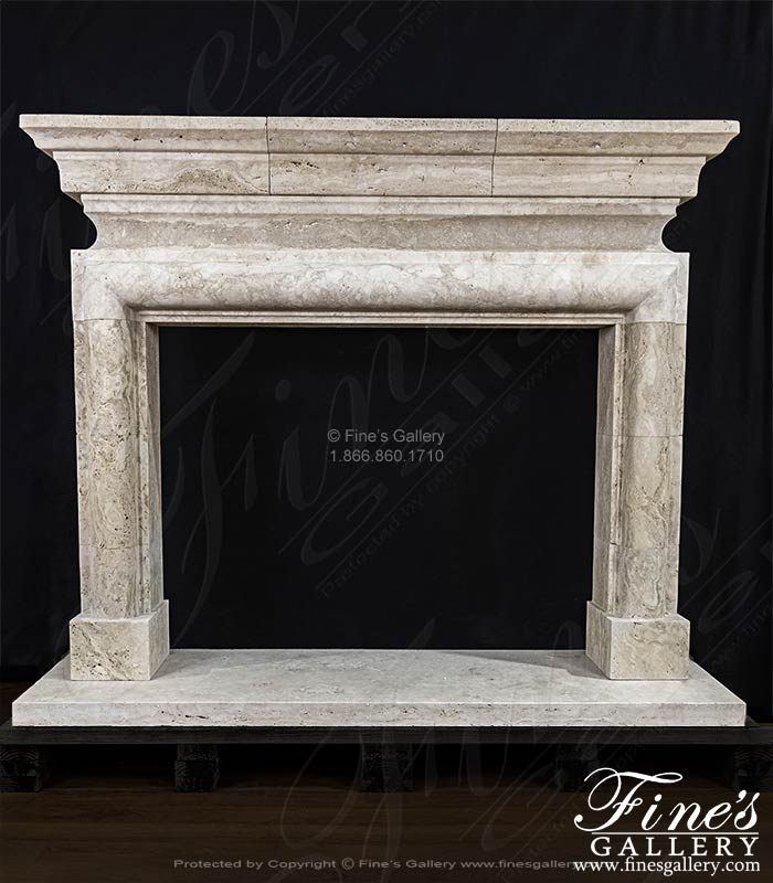 Bolection Mantel W/Shelf in Italian Roman Travertine