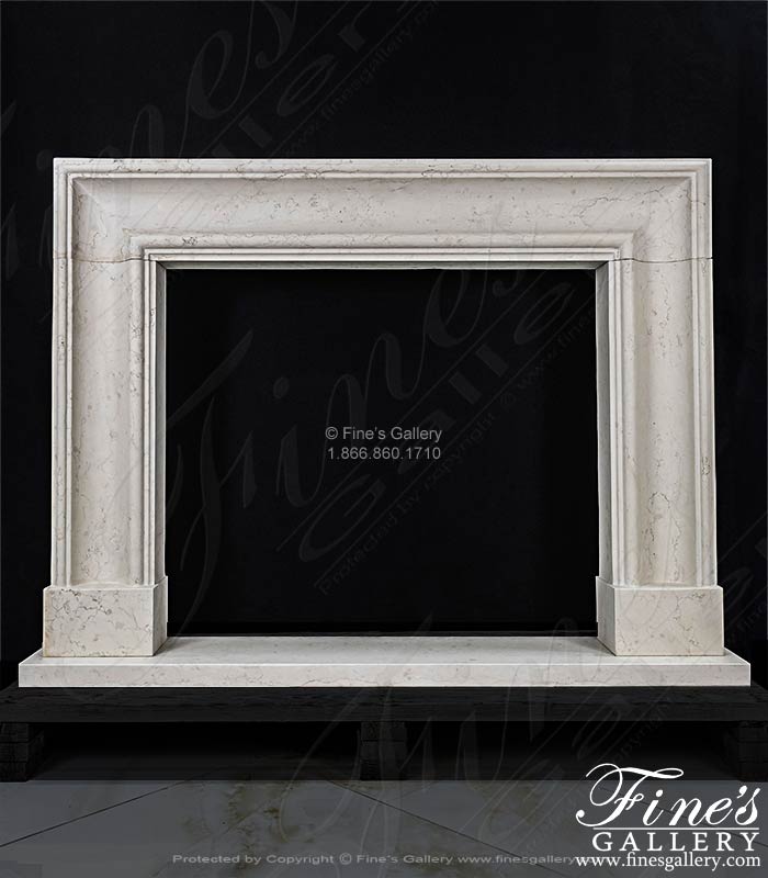 Bolection Style Mantel in Italian Perlino Marble