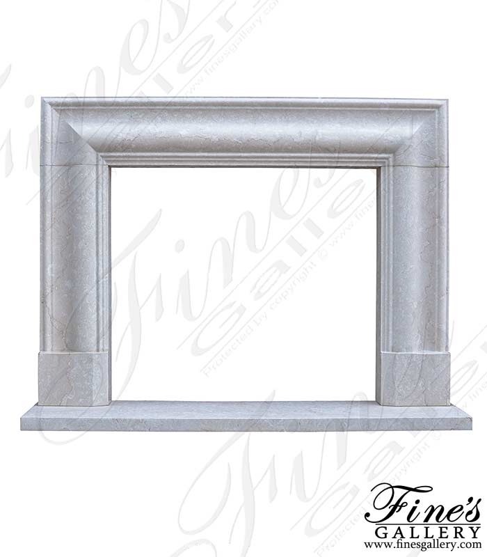 A Simplistic Bolection Style Mantel in Italian Botticino Marble