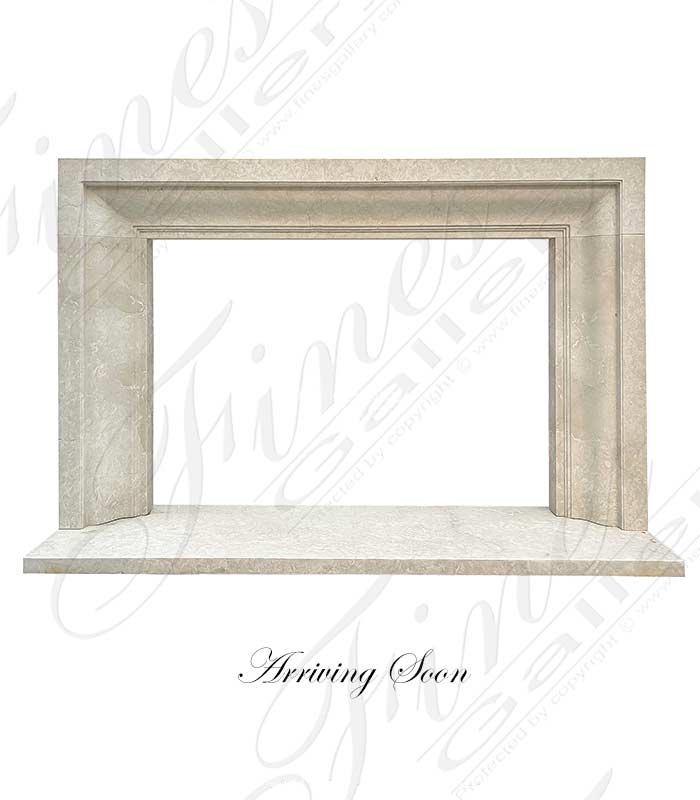 Classic Contemporary Fireplace Mantel in Italian Botticino Marble