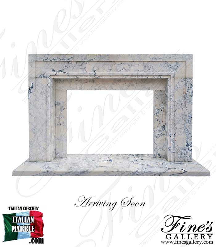 Contemporary Mantel in Italian Arabascato Corchia Marble