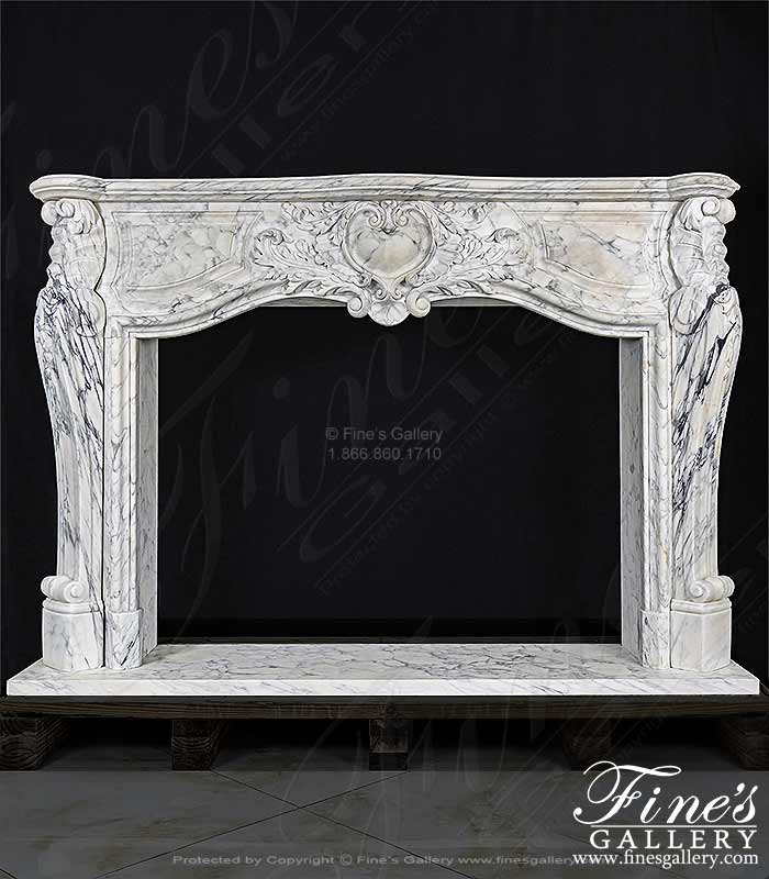 Rare French Style Mantel in Exotic Arabascato Corchia Marble