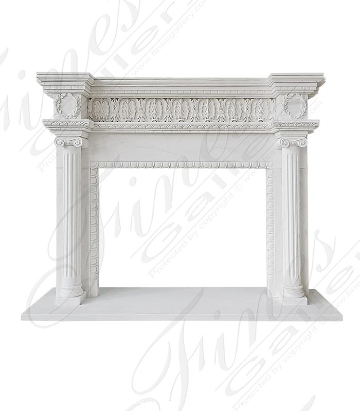 A Neoclassical Style Mantel in Statuary Marble