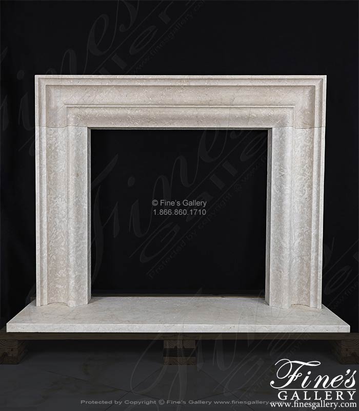  A Lovely Bolection Style Mantel In Italian Botticino Marble