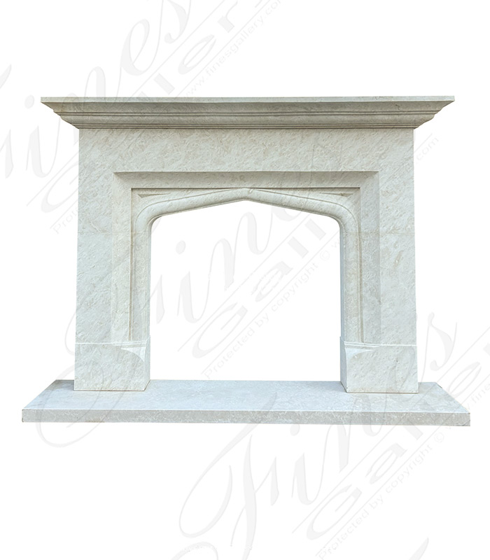 A Contemporary Tudor Style Mantel in Italian Botticino Marble