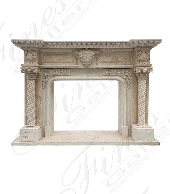 Neoclassical Style Mantelpiece in Italian Quarried Roman Travertine