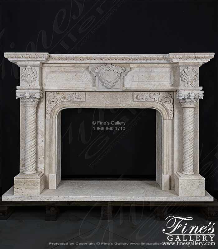 Neoclassical Style Mantelpiece in Italian Quarried Roman Travertine