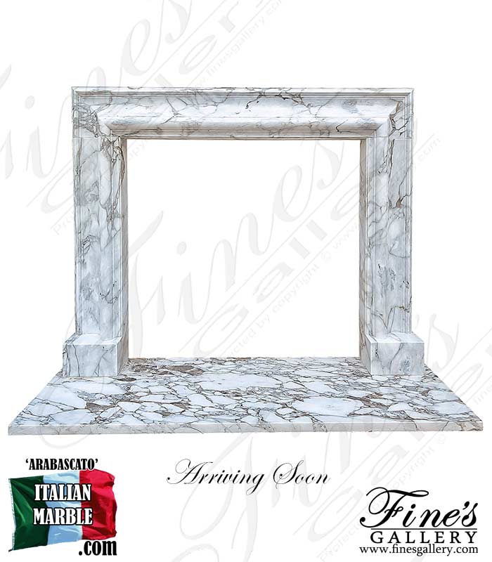 A Bolection Style Mantel in Arabascato Marble