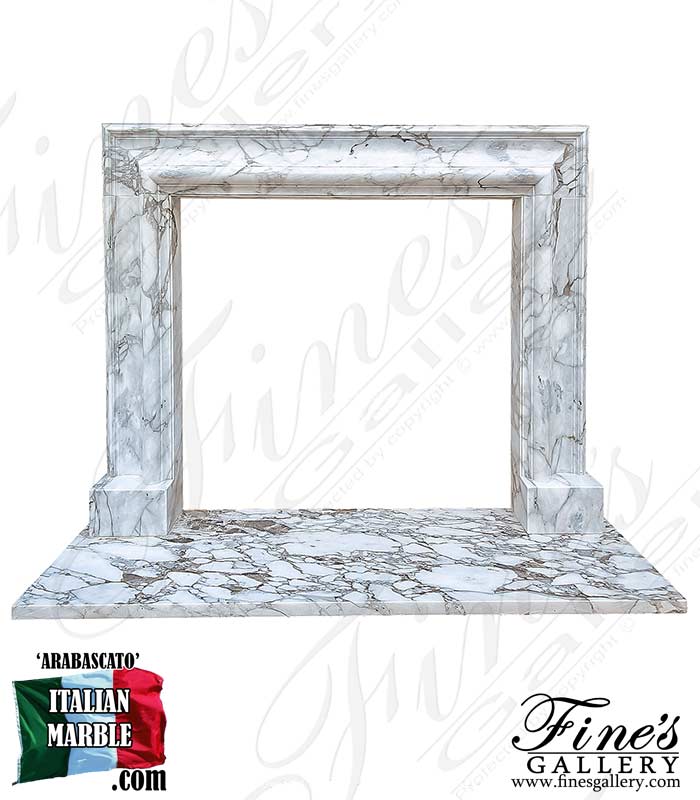 A Bolection Style Mantel in Arabascato Marble