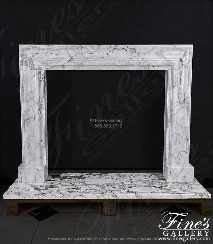 A Bolection Style Mantel in Arabascato Marble