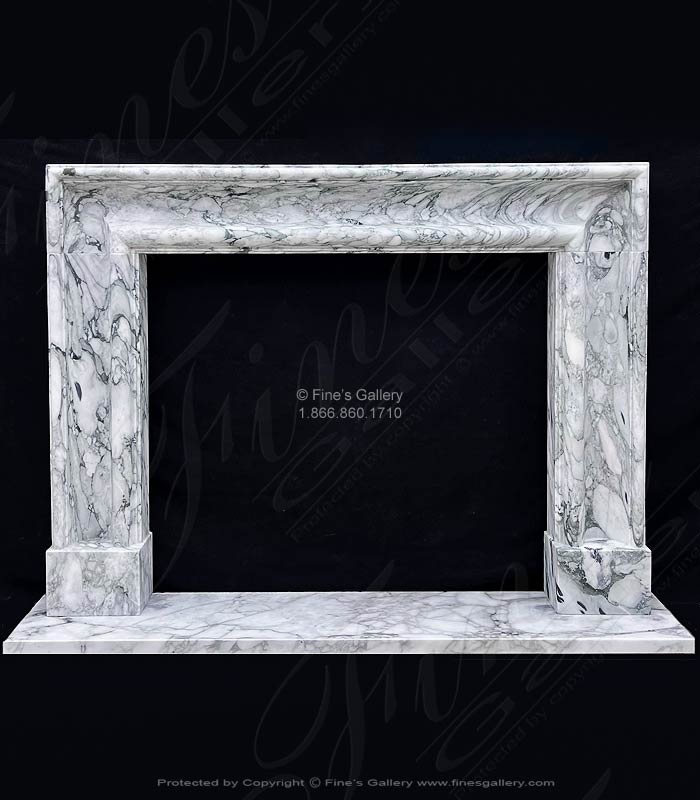 Bolection Marble Mantel in Luxurious Arabascato Marble