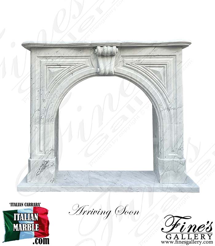 Arched Mantel in Italian Carrara Marble