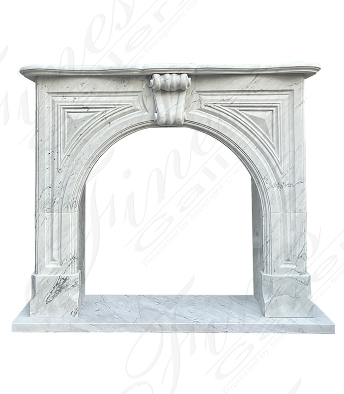 Arched Mantel in Italian Carrara Marble