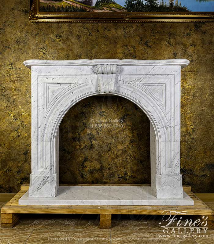 Arched Mantel in Italian Carrara Marble