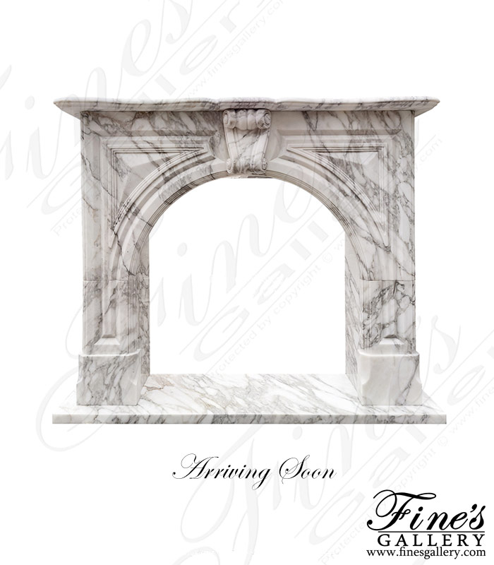 Arched Mantel in Exotic Arabascato Marble