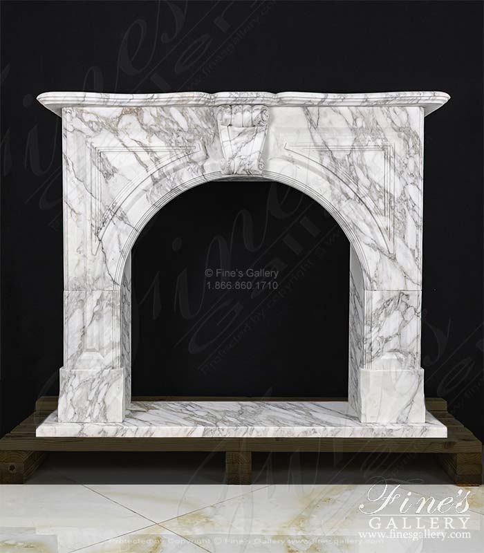 Arched Mantel in Exotic Arabascato Marble