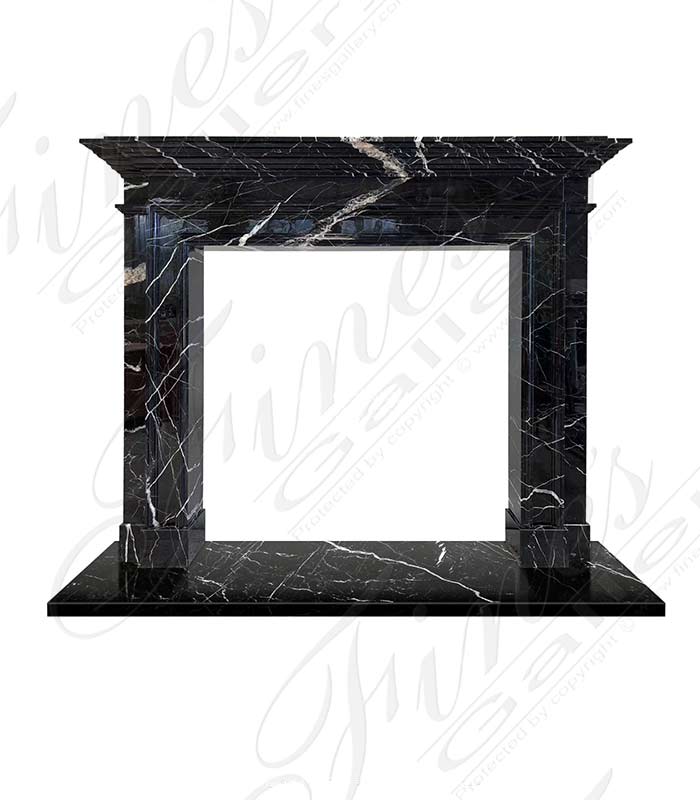 A Contemporary Classical Mantel in Nero Marquina marble