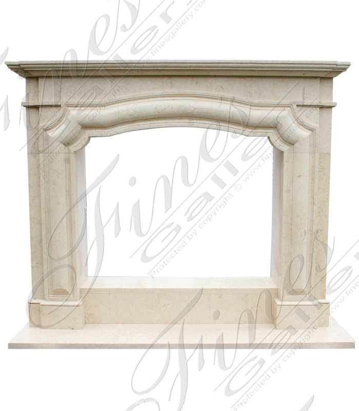 Simple Cream Marble Fireplace