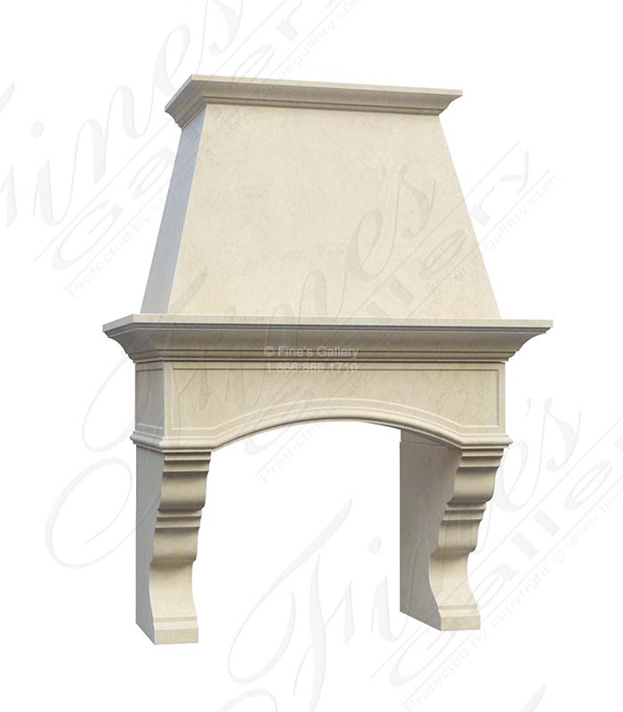 Light Cream Marble Kitchen Rangehood