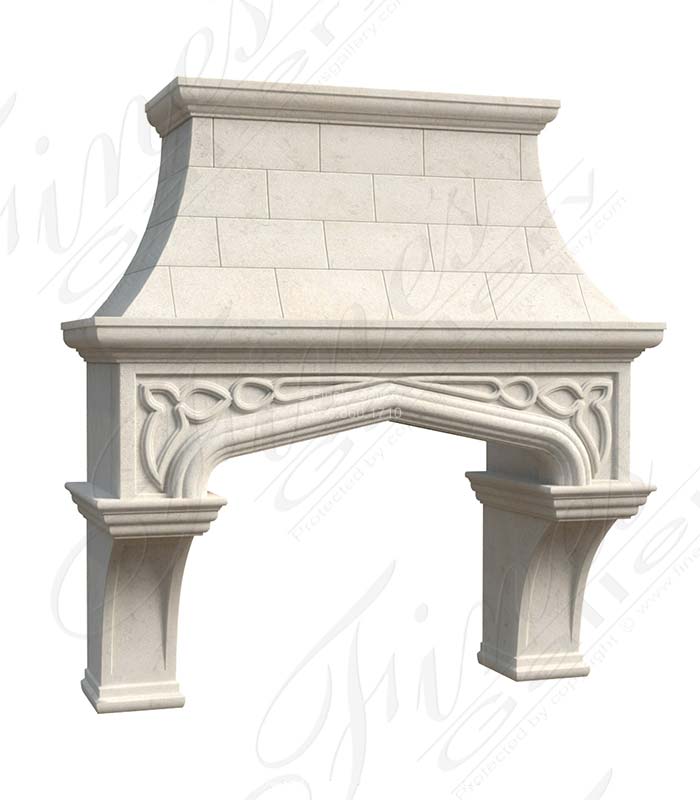 Tudor Style Rangehood in Limestone