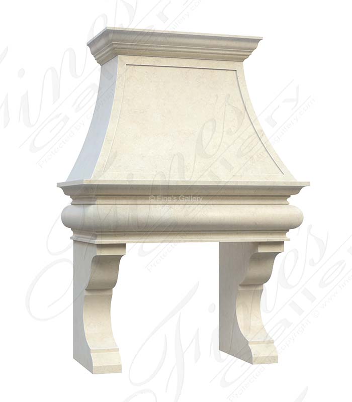 Kitchen Rangehood in Light Cream Marble