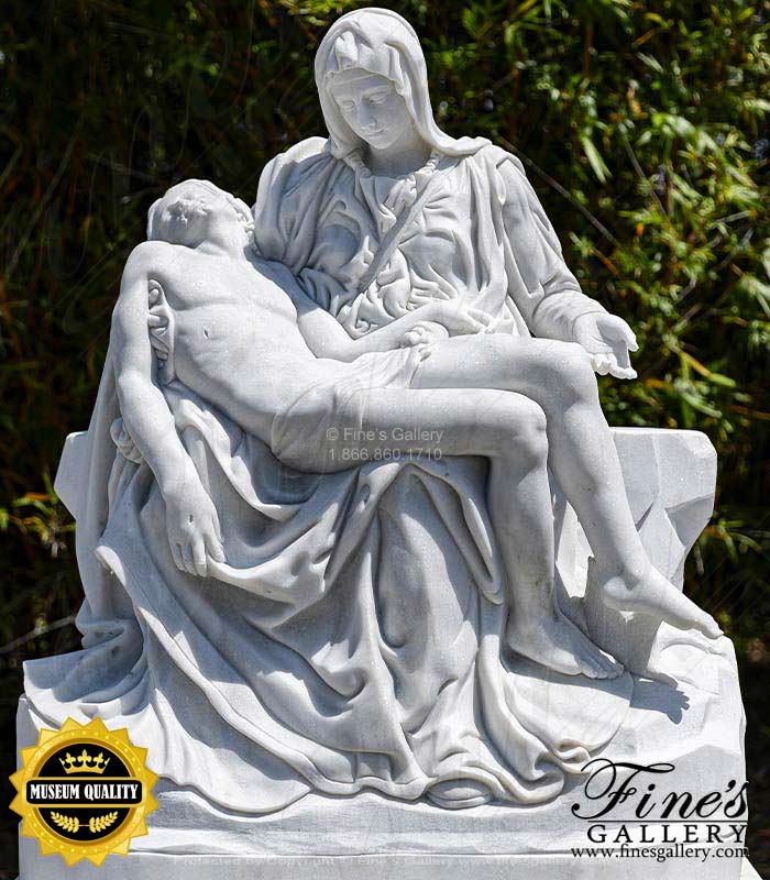 Pieta Statue in Hand Carved Marble