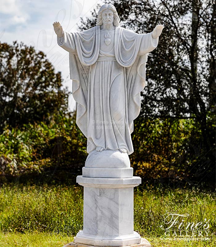 Sacred Heart of Jesus Christ Marble Statue