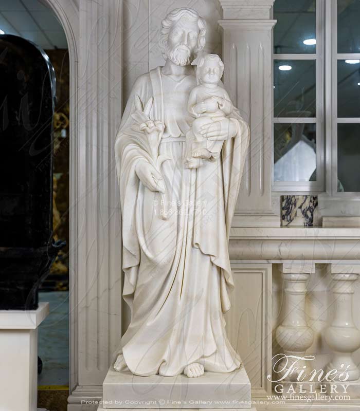 60 Inch Marble St Joseph Statue