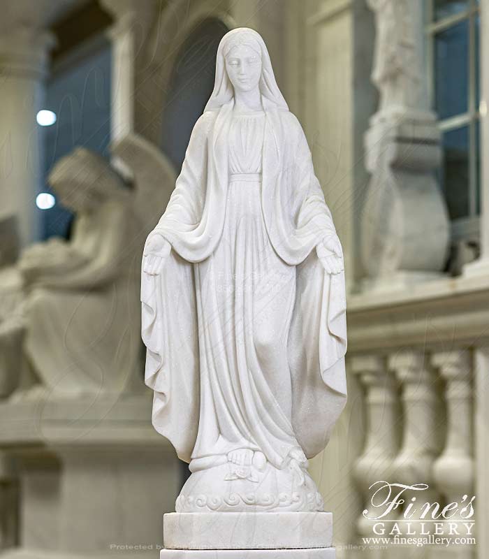 31 Inch Our Lady of Grace in Statuary Marble