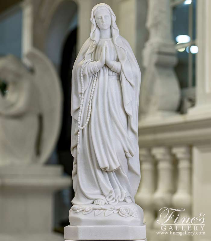 31 Inch Lady of Lourdes in Marble