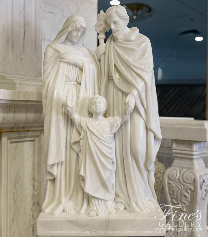 31 Inch Holy Family Marble Statue