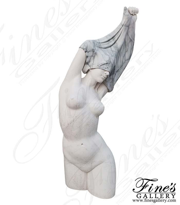 Modern Lady Undressing Marble Statue