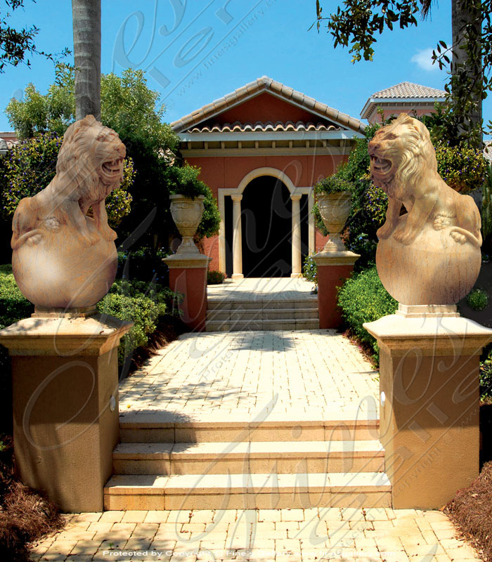 Twin Lion Statues