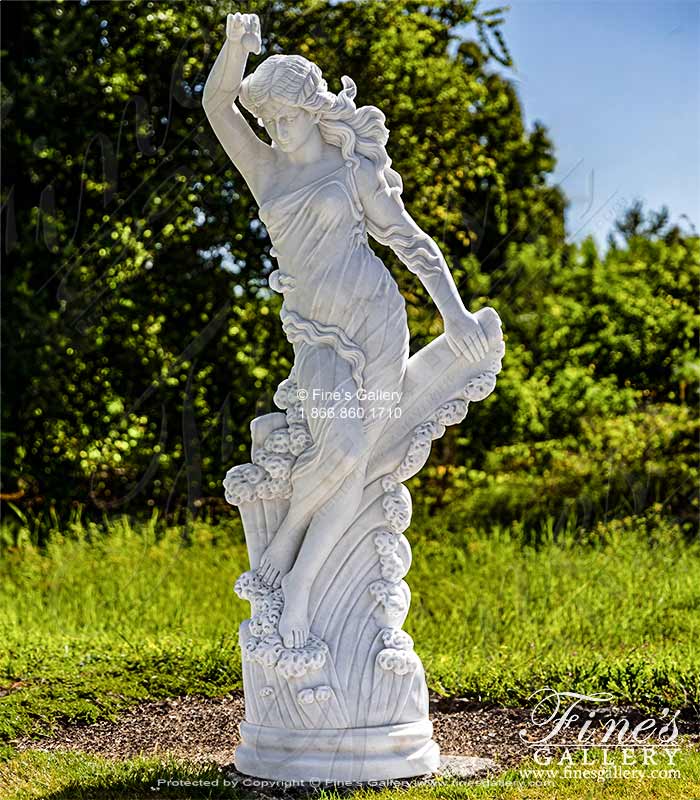 Water Nymph in Hand Carved Statuary Marble