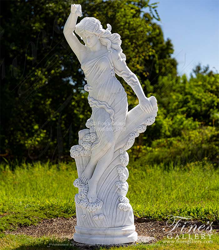 Water Nymph in Hand Carved Statuary Marble