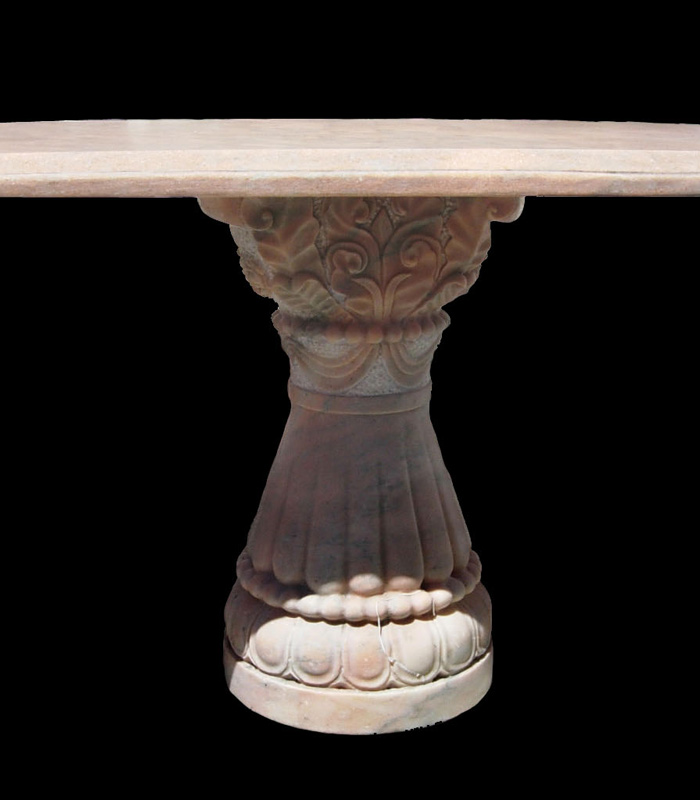 Orange Marble Rococo Table