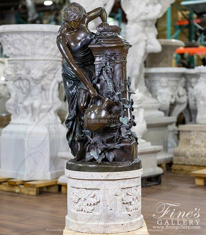 Bronze Fountains  - Majestic Nude Girl In Tree Bronze Fountain - BF-184