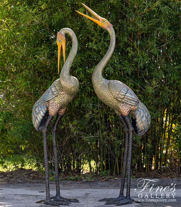 Bronze Fountains  - Two Cranes Bronze Fountain - BF-723