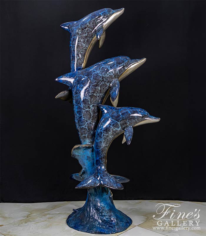 Dolphin Fountain - Exuberant Brass Water Feature
