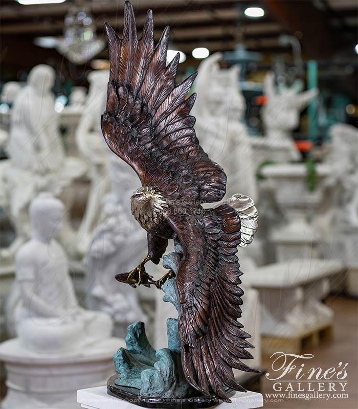 Bronze Statues  - Graceful Bronze Eagle - BS-1381