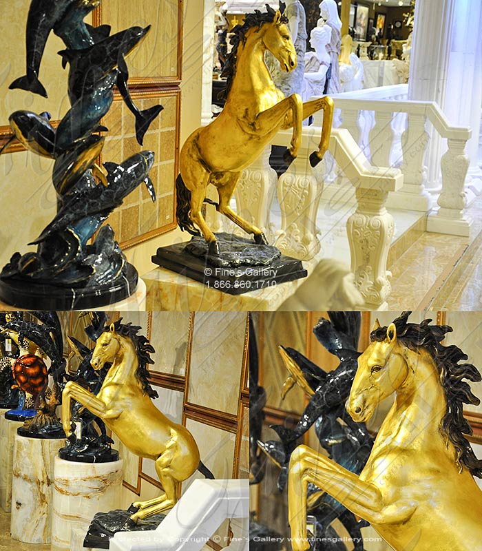 Bronze Statues - Rearing Bronze Horse - BS-1537 - Fine's Gallery, LLC.